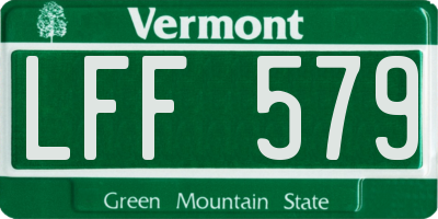 VT license plate LFF579