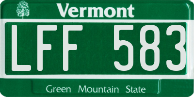 VT license plate LFF583