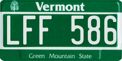 VT license plate LFF586