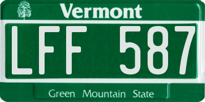 VT license plate LFF587