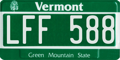 VT license plate LFF588