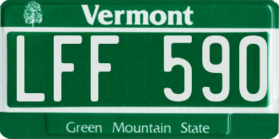 VT license plate LFF590