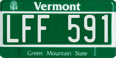 VT license plate LFF591