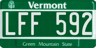 VT license plate LFF592
