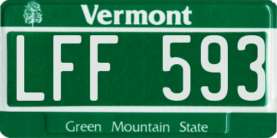 VT license plate LFF593
