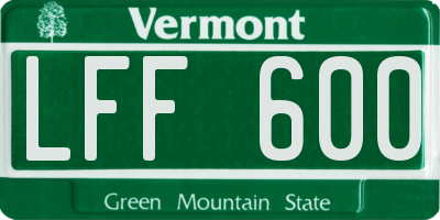 VT license plate LFF600