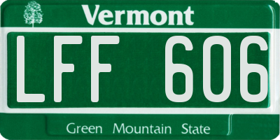 VT license plate LFF606