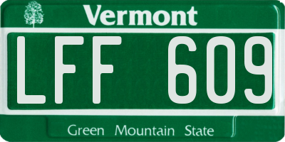 VT license plate LFF609