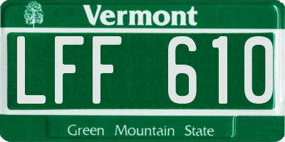 VT license plate LFF610