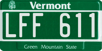VT license plate LFF611