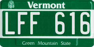VT license plate LFF616