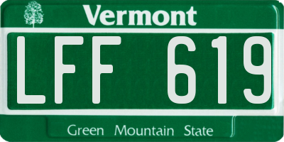 VT license plate LFF619