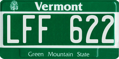 VT license plate LFF622