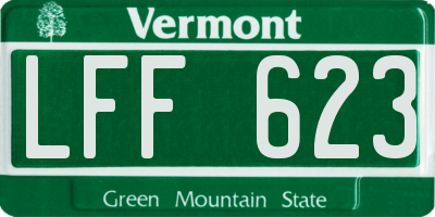 VT license plate LFF623