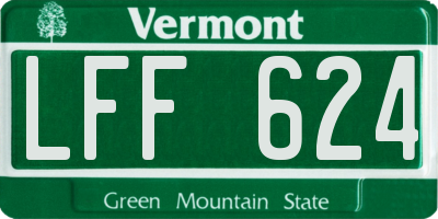 VT license plate LFF624