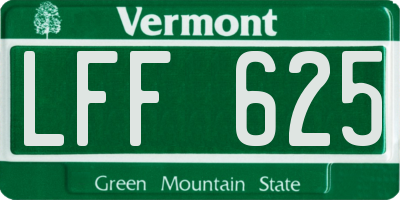 VT license plate LFF625