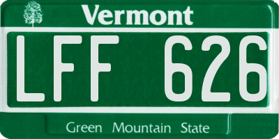 VT license plate LFF626