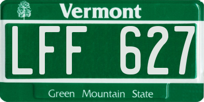 VT license plate LFF627
