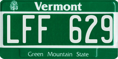 VT license plate LFF629