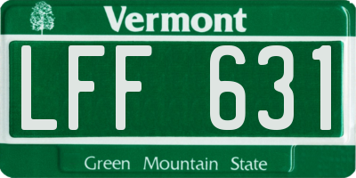 VT license plate LFF631