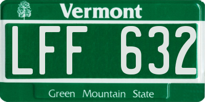 VT license plate LFF632