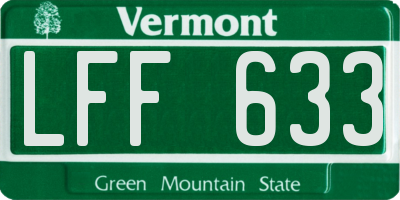 VT license plate LFF633