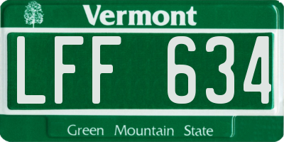 VT license plate LFF634