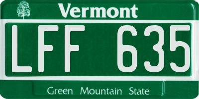 VT license plate LFF635
