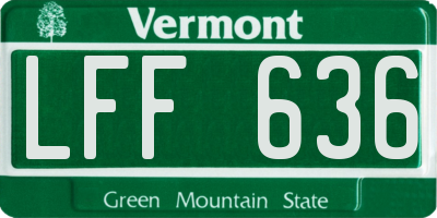 VT license plate LFF636