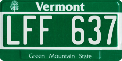 VT license plate LFF637