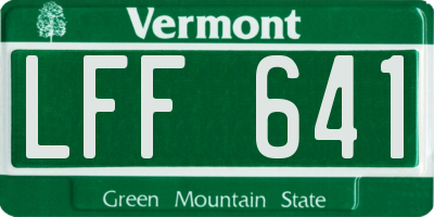 VT license plate LFF641