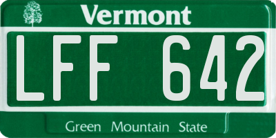 VT license plate LFF642