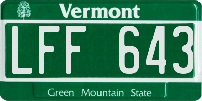 VT license plate LFF643