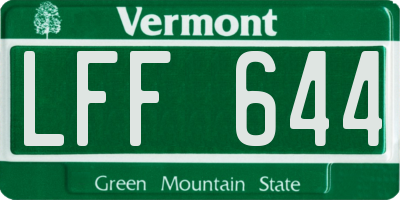 VT license plate LFF644