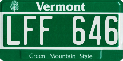VT license plate LFF646