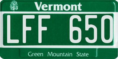 VT license plate LFF650