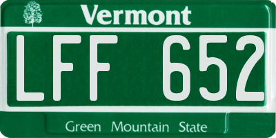 VT license plate LFF652