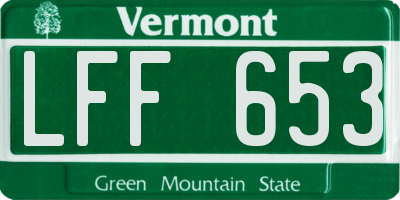 VT license plate LFF653