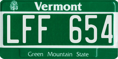 VT license plate LFF654