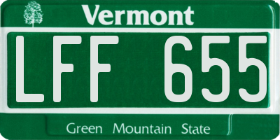 VT license plate LFF655