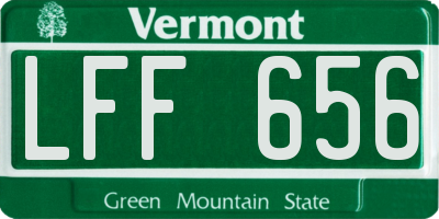 VT license plate LFF656