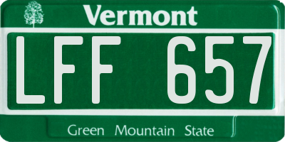 VT license plate LFF657
