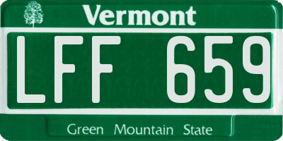 VT license plate LFF659