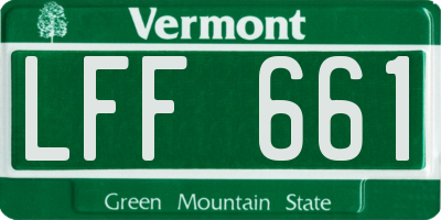 VT license plate LFF661