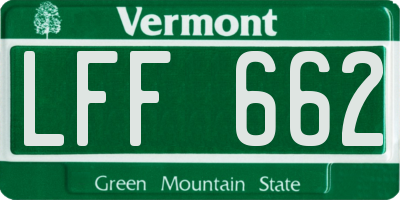 VT license plate LFF662
