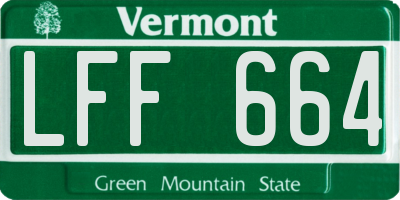 VT license plate LFF664