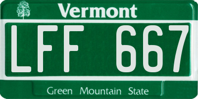 VT license plate LFF667