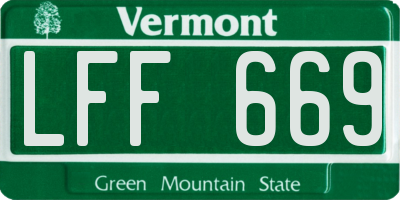 VT license plate LFF669