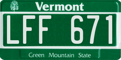 VT license plate LFF671