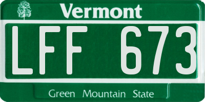 VT license plate LFF673